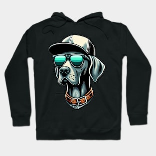 Funny Weimaraner with Sunglasses Hoodie